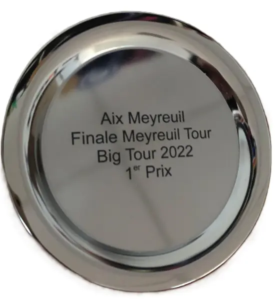 Trophée en verre gravé ou imprimé — modèle 1