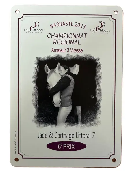 Safety plaque personnalisée pour cheval — modèle 2
